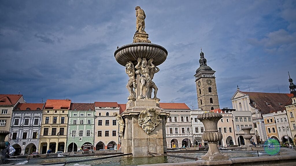 Samson fountain České Budějovice town square